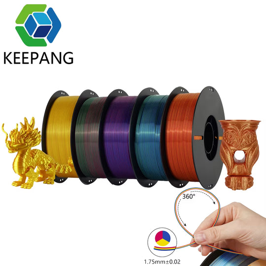 PLA Filament PLA Tricolor Silk 1.75Mm 3KG 4KG 5KG Multicolor Eco-Friendly 3D Printer Filament Fit Most FDM 3D Printers