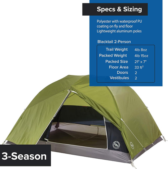 Big Agnes Blacktail &amp; Blacktail Backpacking and Camping Tent
