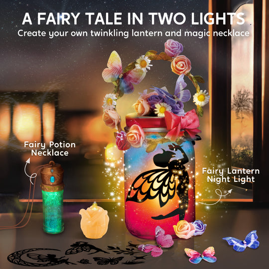 Fairy DIY Night Light Lantern Craft Kit, Christmas Birthday Gift for Girl Ages 6 Up
