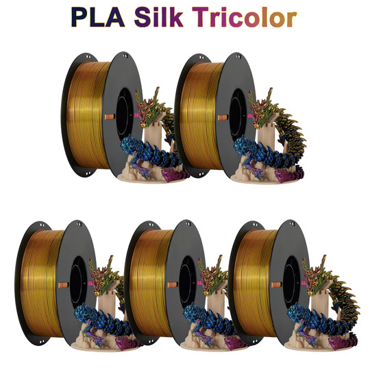 Tri-Color Dual-Color Silk Rainbow PLA Filament 1.75Mm Accuracy+/-0.03Mm 3D Printer Filament Compatible with Most FDM Printers