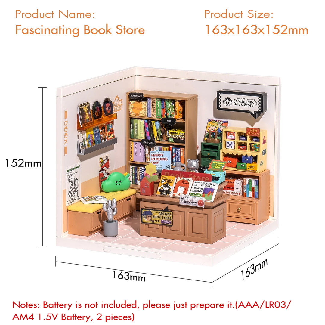 DIY Miniature Dollhouse Building Model Kit Super Creator Store Series Plastic Birthday Gift for Girls (6 Kits)