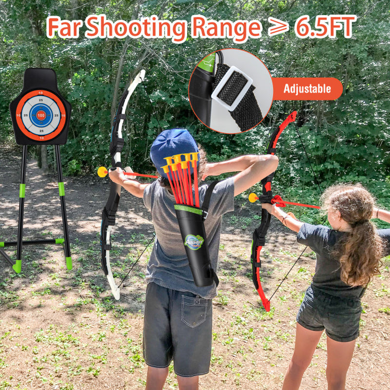 Youth Archery Bow Set with LED Light up Bow and 20 Suction Cup Arrows for Kids