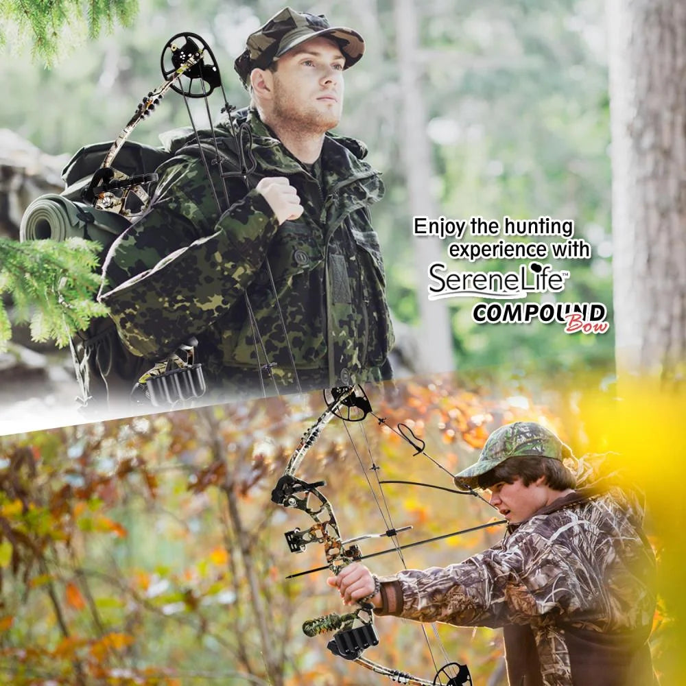 Complete Compound Bow &amp; Arrow Accessory Kit, Adjustable Draw Weight 30-70 Lbs. (Brown)