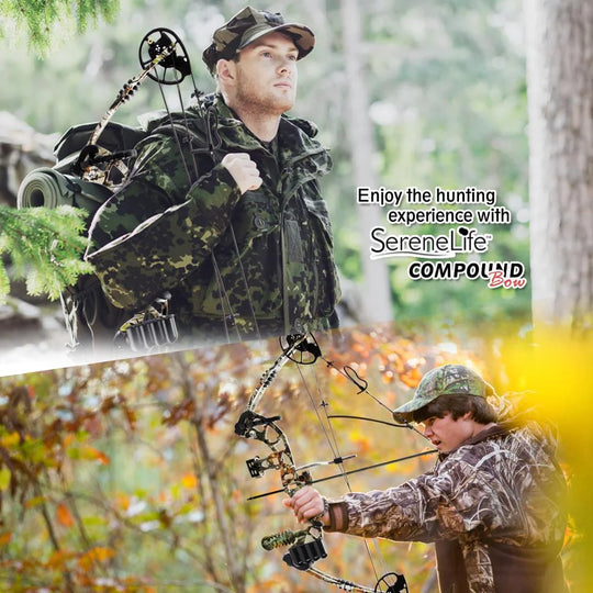 Complete Compound Bow &amp; Arrow Accessory Kit, Adjustable Draw Weight 30-70 Lbs. (Brown)