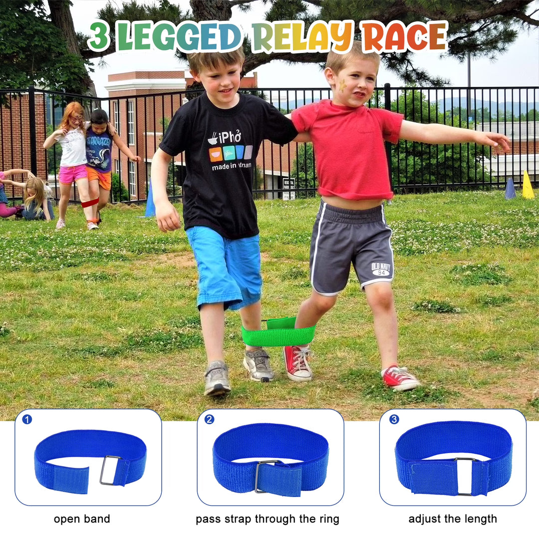 29 Pcs Potato Sack Race Bags, 3 Legged Race Bands, Summer Toys Outdoor Games for Kids &amp; Family