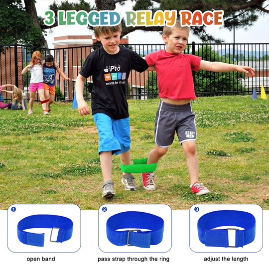 29 Pcs Potato Sack Race Bags, 3 Legged Race Bands, Summer Toys Outdoor Games for Kids &amp; Family