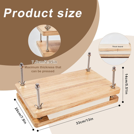 FUXAFU 50 Pcs Book Binding Kits, 13"X7.9" Inch Wooden Book Press，Books Binding Materials, with Bone Folder, Awl, Needles for DIY Bookbinding, Bookrepair, Handmade Crafts