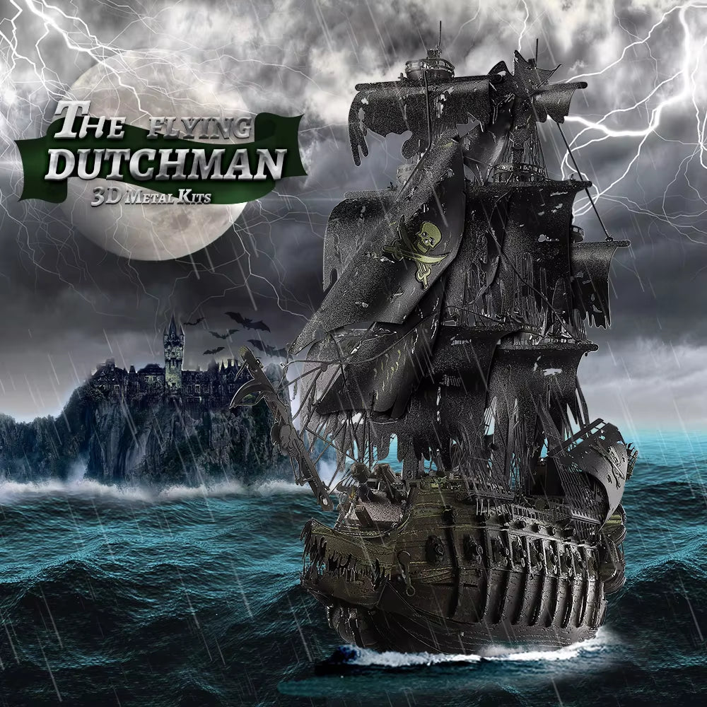 3D Metal Puzzle the Flying Dutchman Model Building Blocks Pirate Ship Jigsaw for Teens Brain Teaser DIY Toys