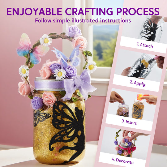 Fairy DIY Night Light Lantern Craft Kit, Christmas Birthday Gift for Girl Ages 6 Up