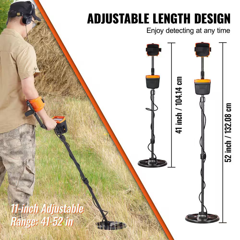 Waterproof Kid Metal Detectors Gold Detector W/ High Accuracy 7.5 In. Coil,Lightweight Adjustable, W/ 5-Detecting Modes