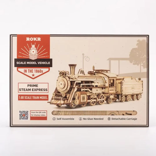 Rokr 3D Wooden Puzzle Montessori Toys Steam Train, Army Jeep, Heavy Truck Model Building Kits for Kids