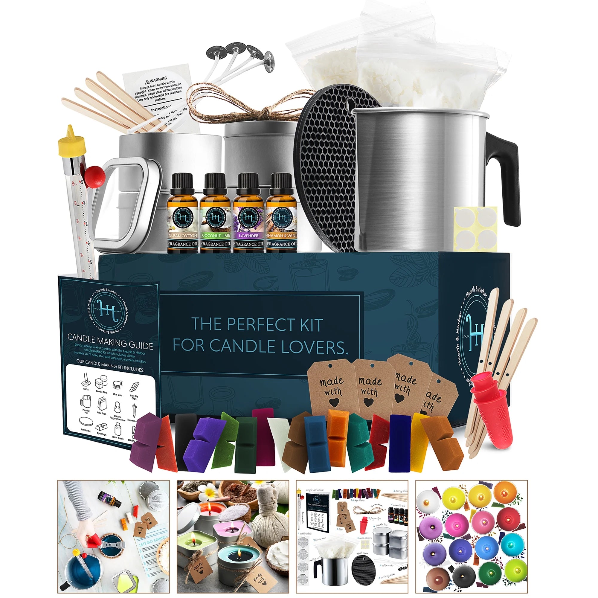 Hearth and Harbor Complete DIY Candle Making Kit Supplies for Adults and Children
