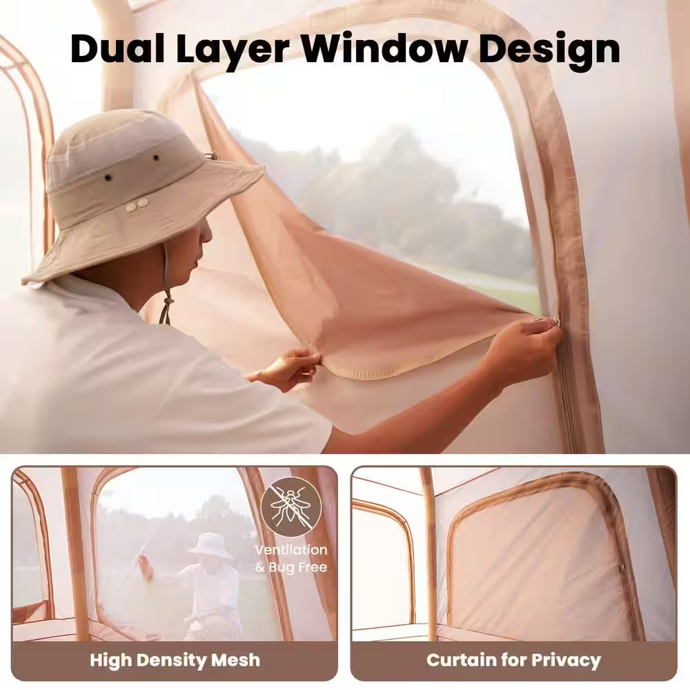 Inflatable Tents for Camping 2-4 Person Blow up Tent with Hand Pump Waterproof Oxford Air Glamping Tents for Camping