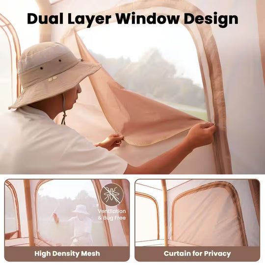 Inflatable Tents for Camping 2-4 Person Blow up Tent with Hand Pump Waterproof Oxford Air Glamping Tents for Camping
