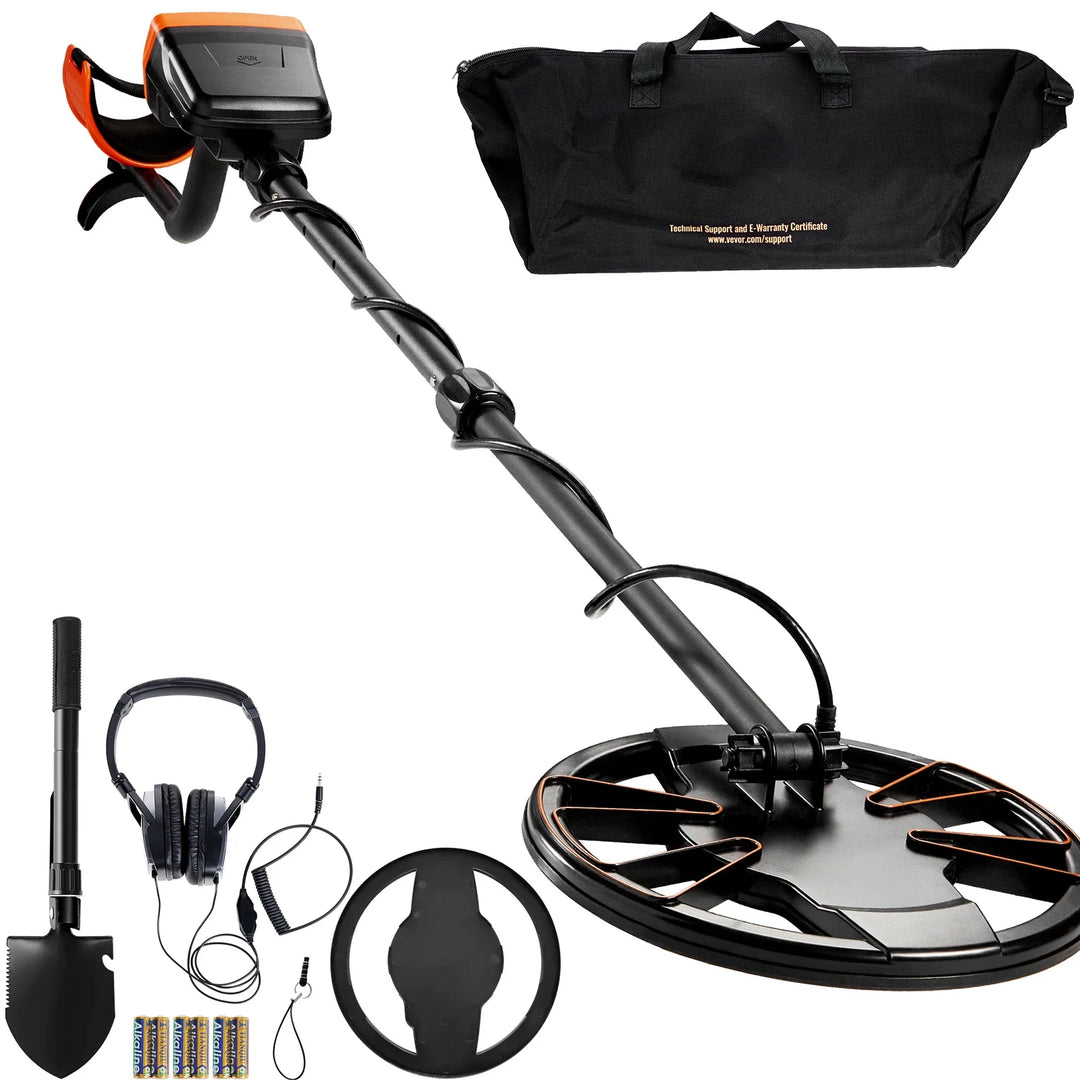 10" Metal Detector with LCD Display, 41"-52" Adjustable Stem for Kids and Adults, 7 Modes Gold Detector with IP68 Waterproof Coil, Suitable for Beaches, Backyards, Hiking