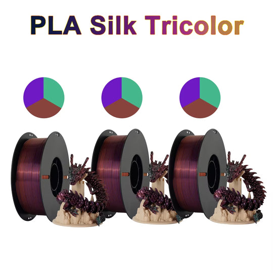 Tri-Color Dual-Color Silk Rainbow PLA Filament 1.75Mm Accuracy+/-0.03Mm 3D Printer Filament Compatible with Most FDM Printers