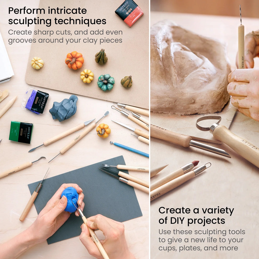 Pottery and Clay Sculpting Tools Art Supply Set, Set of 42