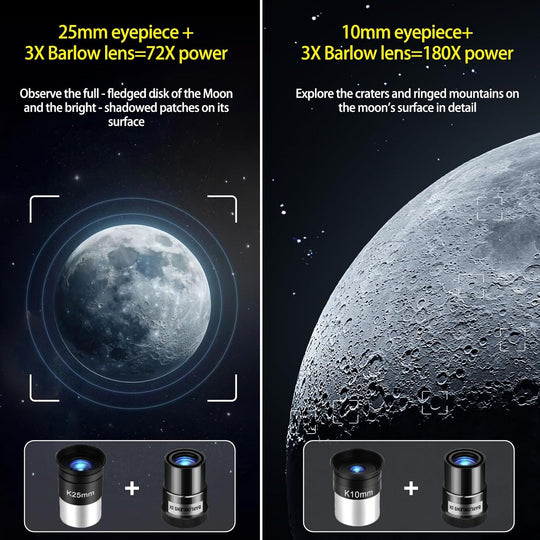 90Mm Aperture 600Mm Telescopes for Kids Adults,Portable High Powered Refractor Telescopes with 2 Eyepieces,Travel Telescope with Carry Bag,Phone Adapter, Astronomy Beginners Gift