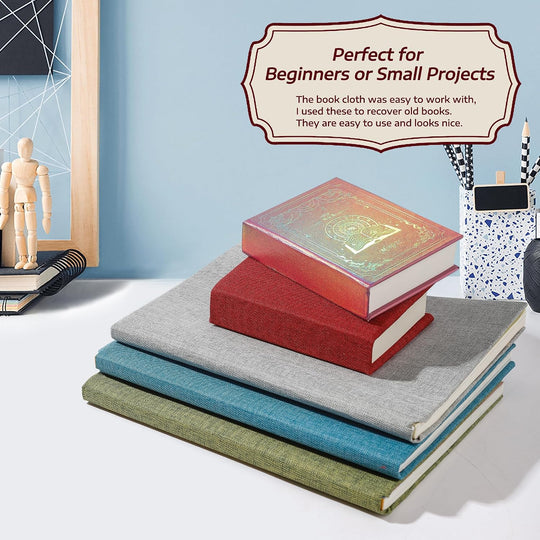 12Pcs Book Cloth for Book Binding, 14X10” 6 Colors Fabric Surface and Paper Backed Book Binding Materials, Binding Fabric for DIY Covers, No Fraying, Pre-Cut &amp; Ready to Use (A)