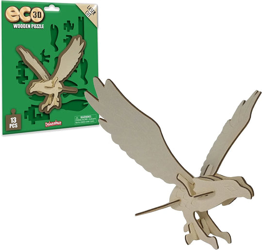 Eco 3D Wooden Eagle Puzzle by  – DIY Safari Animal Toy, Sustainable Wood Craft Kit