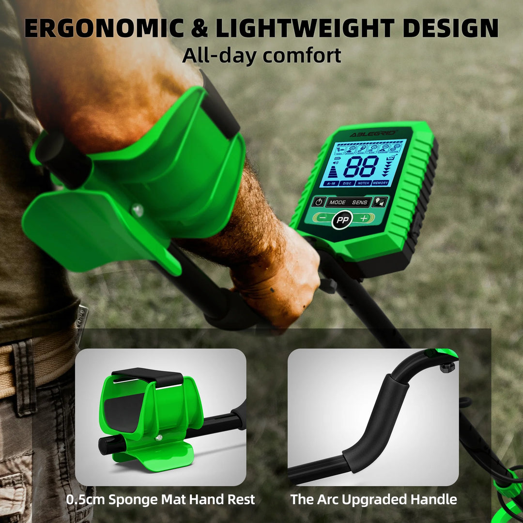 Metal Detector for Adults and Kids Rechargeable, Professional Gold and Silver Detector with LCD Display, High Accuracy Waterproof Pinpoint 5 Modes, Advanced DSP Chip 10" Coil, GC1030