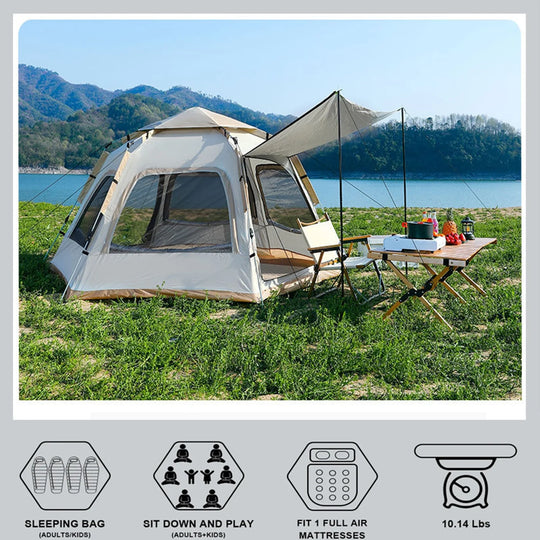 4-6 Person Tents for Camping,Portable Waterproof Large Glamping Tents for Outdoor Family