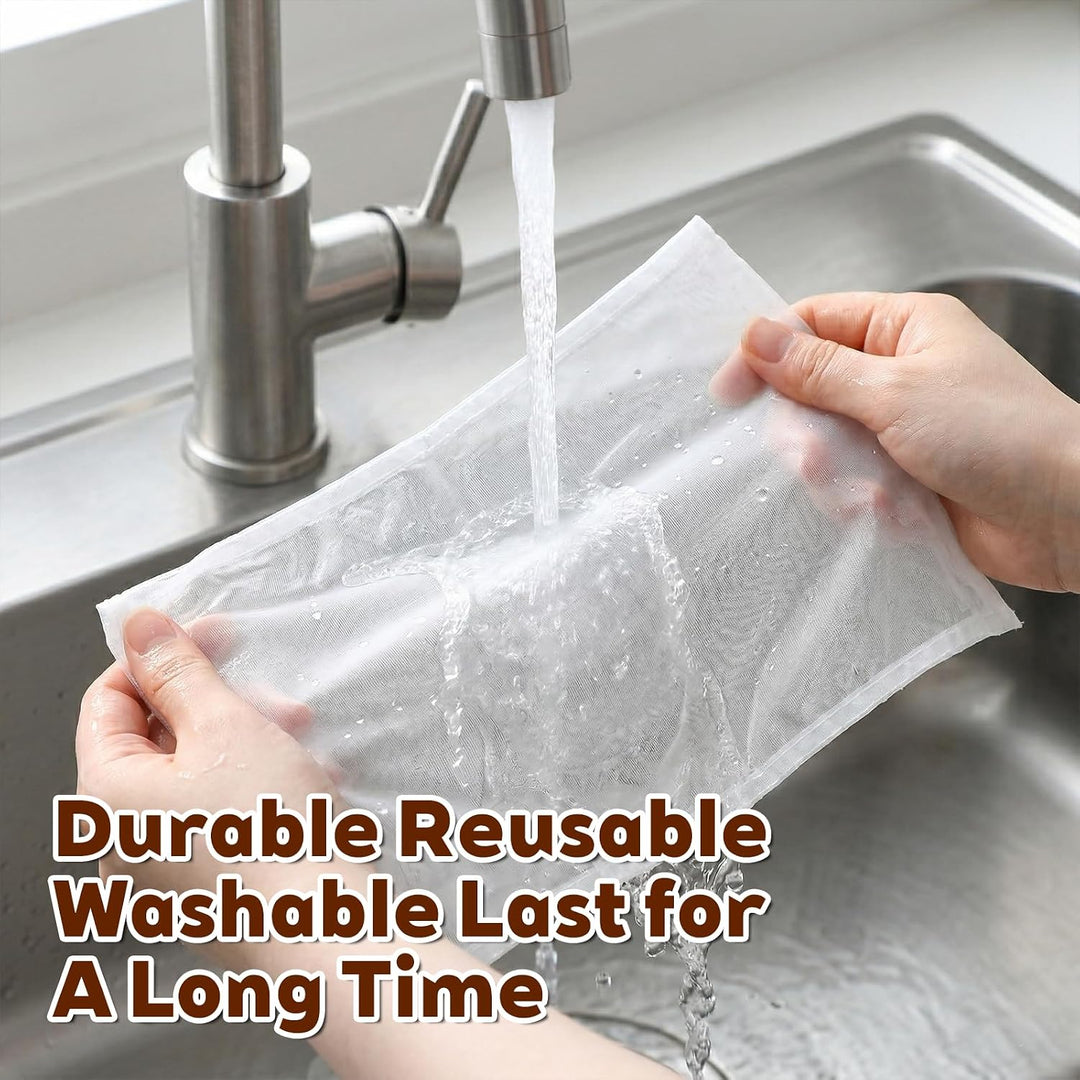 5 Pcs Nylon Brew Bags, Fine Mesh Brewing Bag Reusable Cold Brew Bags, 7.9 X 11.8 Inch Straining Bag for Beer, Wine, Cider