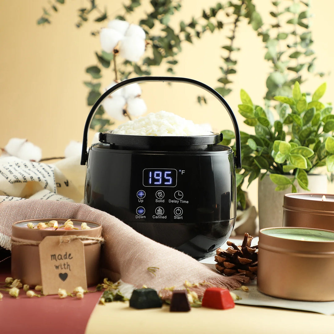 Soy Candle Making Kit - 12.4Oz Natural Soy Candle Wax for Candle Making, Electric Candle Wax Melting Pot, 900Ml Stainless Steel Pot, Cotton Wicks, Dye Blocks Etc.
