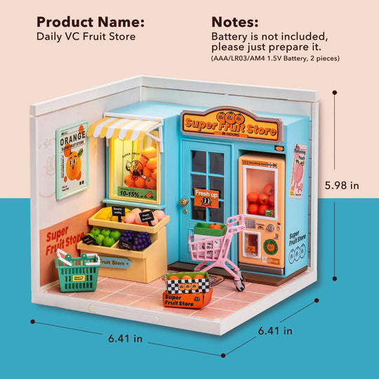 DIY Miniature Dollhouse Building Model Kit Super Creator Store Series Plastic Birthday Gift for Girls (6 Kits)