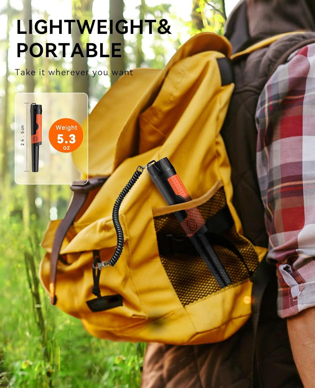 Metal Detector Pinpointer for Adults &amp; Kids - Waterproof Handheld Pin Pointer Wa