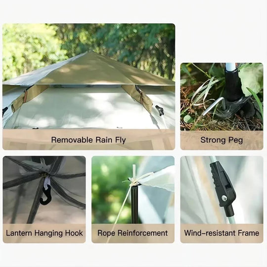 4-6 Person Tents for Camping,Portable Waterproof Large Glamping Tents for Outdoor Family