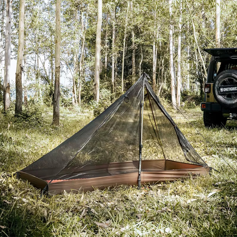 1-Person Mesh Inner Tent Camping Shelter with Waterproofed Tent Bathtub Floor for Tents Tarps Backpacking Hiking