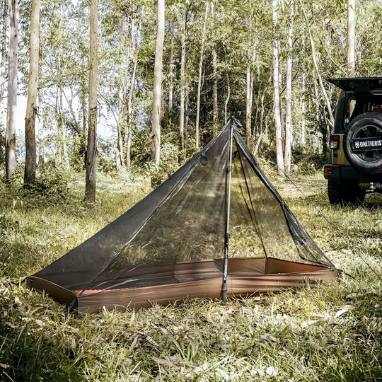 1-Person Mesh Inner Tent Camping Shelter with Waterproofed Tent Bathtub Floor for Tents Tarps Backpacking Hiking