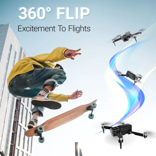 F16 Stunt Drones for Adults and Kids with 1080P Camera &amp; Brushless Motor, 17-Minute Flight Time, Graphite