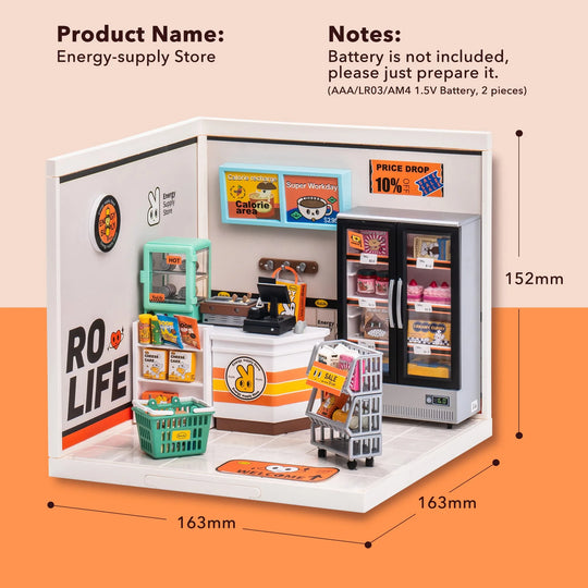 DIY Miniature Dollhouse Building Model Kit Super Creator Store Series Plastic Birthday Gift for Girls (6 Kits)