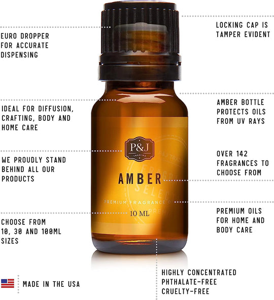 P&amp;J Trading Fragrance Oil for Diffusers for Home - Rose 10Ml Fragrance Scents for Candle Making - Soap Making Supplies &amp; Car Diffuser Scents