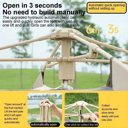 4-6 Person Tents for Camping,Portable Waterproof Large Glamping Tents for Outdoor Family