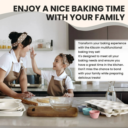 Bakeware Set, 21-Piece Baking Pans Set Kitchen Carbon Steel Baking Sheet Pans with Silicone Handles, Cookie Sheets Nonstick(Beige)