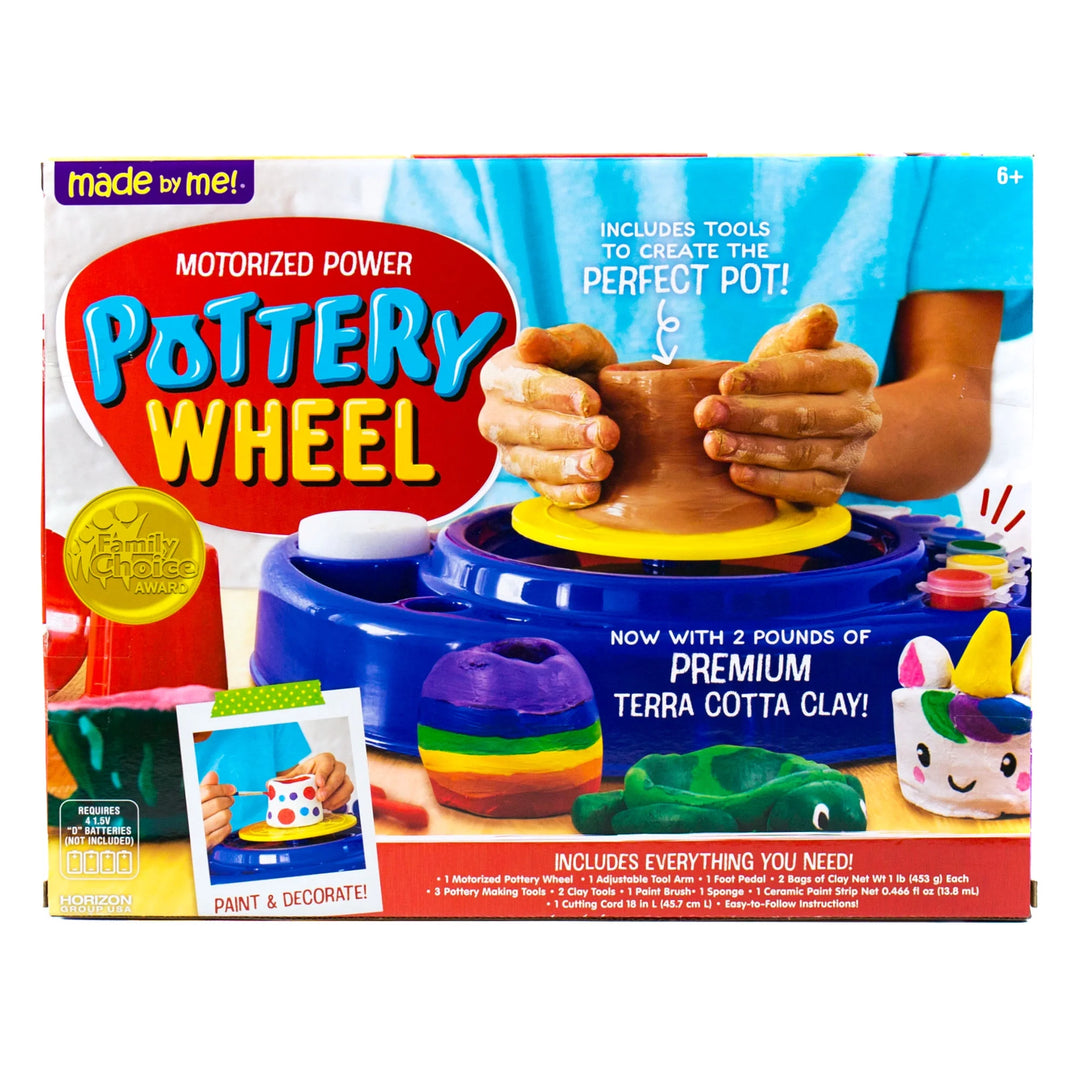 My Very Own Toy Pottery Wheel Kit with Terracotta Clay, Kids Pottery Craft Set, Ages 6+, Holiday Gift for Creative Play