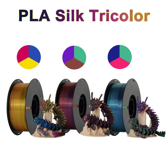 Tri-Color Dual-Color Silk Rainbow PLA Filament 1.75Mm Accuracy+/-0.03Mm 3D Printer Filament Compatible with Most FDM Printers