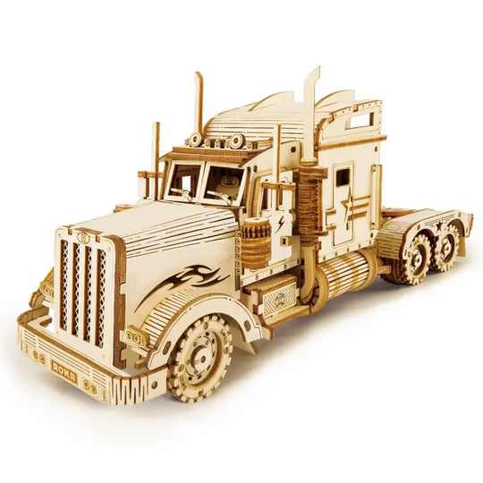 Rokr 3D Wooden Puzzle Montessori Toys Steam Train, Army Jeep, Heavy Truck Model Building Kits for Kids