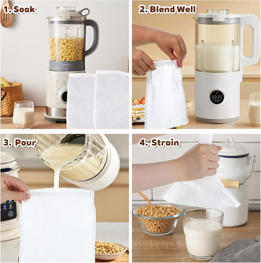 5 Pcs Nylon Brew Bags, Fine Mesh Brewing Bag Reusable Cold Brew Bags, 7.9 X 11.8 Inch Straining Bag for Beer, Wine, Cider