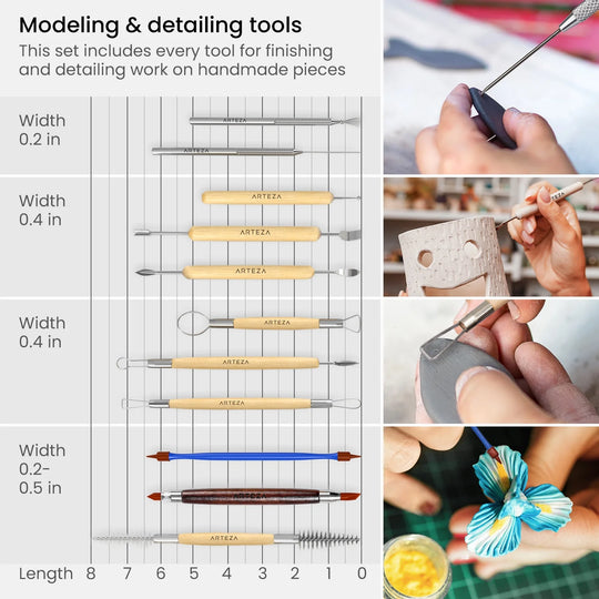Pottery and Clay Sculpting Tools Art Supply Set, Set of 42