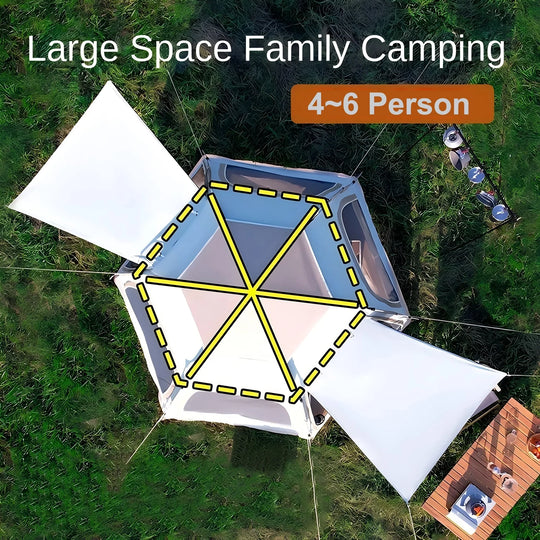 4-6 Person Tents for Camping,Portable Waterproof Large Glamping Tents for Outdoor Family
