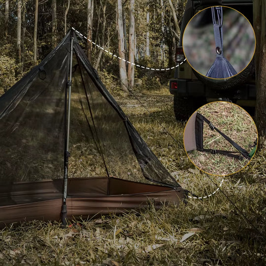 1-Person Mesh Inner Tent Camping Shelter with Waterproofed Tent Bathtub Floor for Tents Tarps Backpacking Hiking