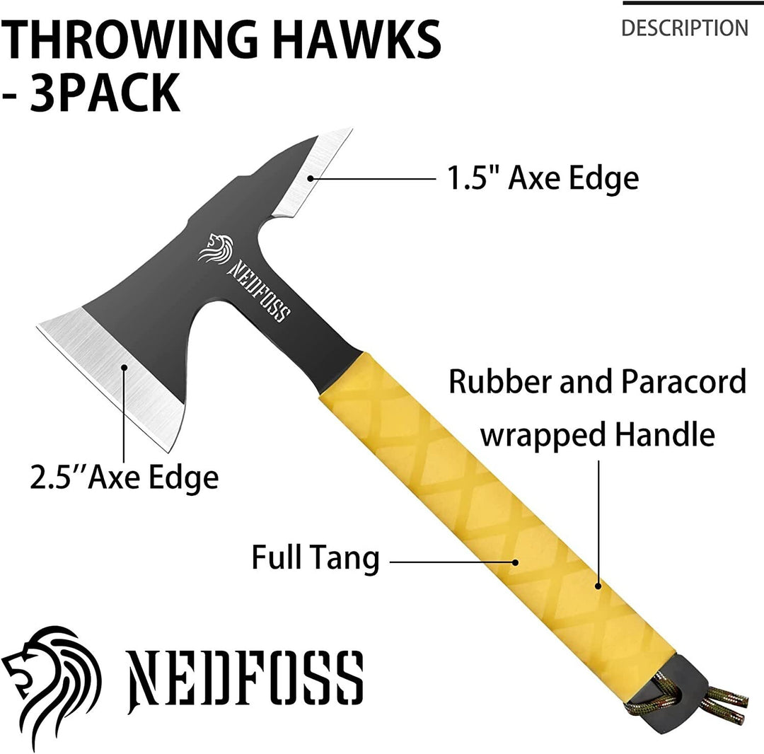 Throwing Axes and Tomahawks 10.6" Full Tang Throwing Axe Set Pack of 3