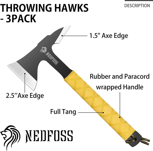 Throwing Axes and Tomahawks 10.6" Full Tang Throwing Axe Set Pack of 3