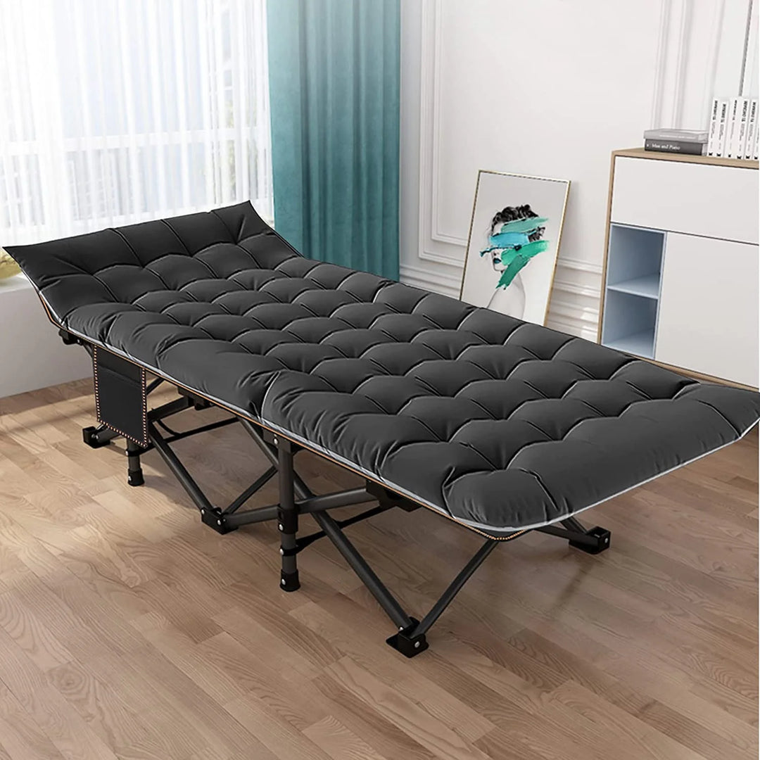 Slsy XL 2 Packs Camping Cots,Folding with 2 Sided Mattress,Carry Bag,75Inch Extra Wide Sleeping Cot for Camping Beach
