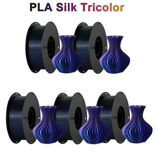 Tri-Color Dual-Color Silk Rainbow PLA Filament 1.75Mm Accuracy+/-0.03Mm 3D Printer Filament Compatible with Most FDM Printers