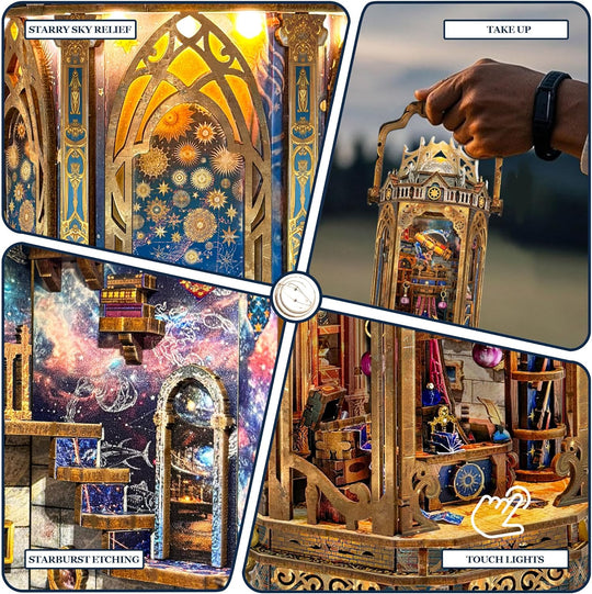 3D Wooden Puzzles for Adults Mechanical Rotation Model Kit DIY Stress-Relief Toy Building Kits for Teens, DIY Crafts/Hobbies/Gifts for Men/Woman - the Lantern of Gaiaxy